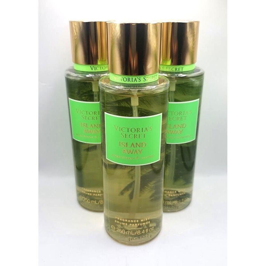 Victoria`s Secret Island Away Body Mist 8.4 FL OZ Set OF 3