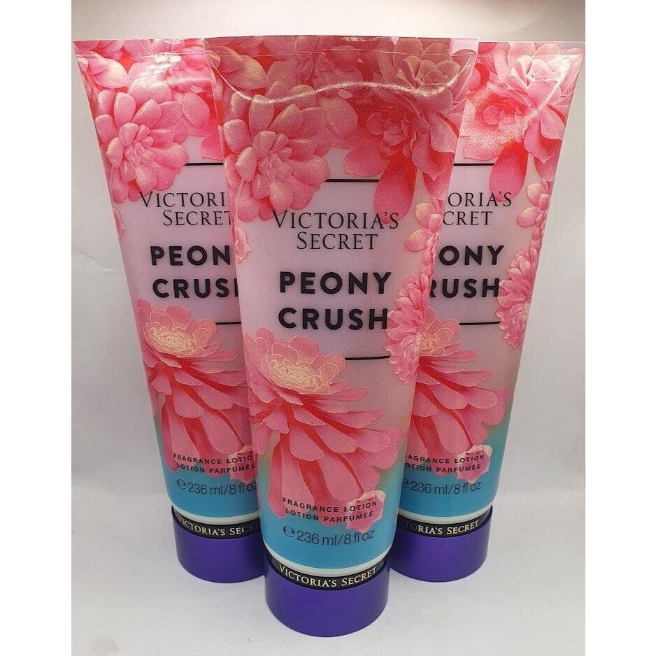 Victoria`s Secret Peony Crush Body Lotion 8.0 FL OZ Set OF 3