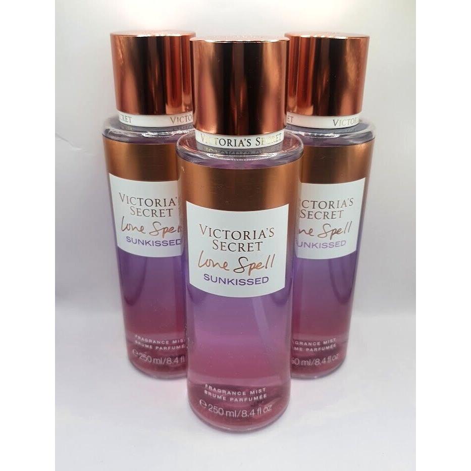 Victoria`s Secret Love Spell Sunkissed Body Mist 8.4 FL OZ Set OF 3