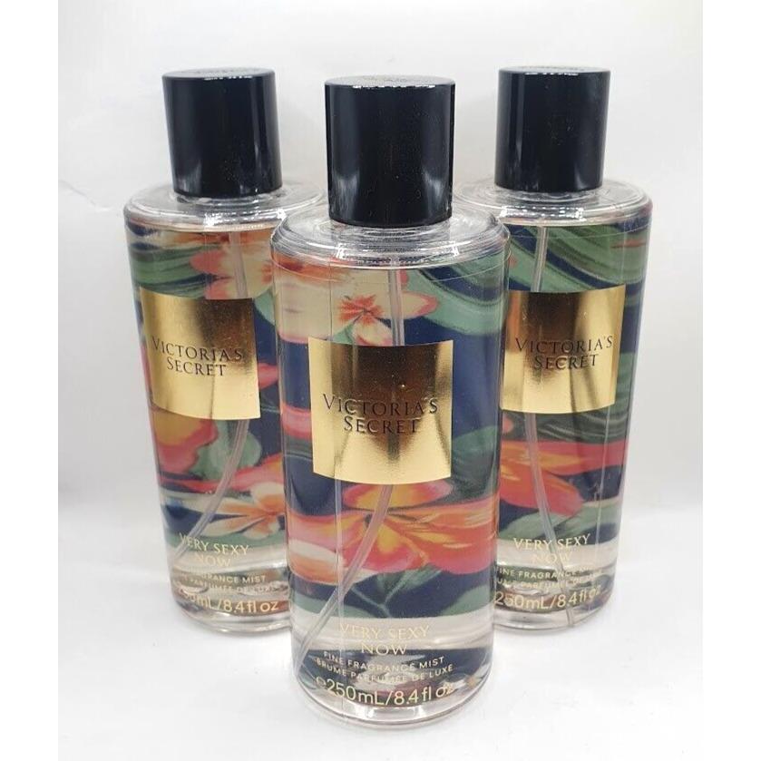 Victoria`s Secret Very Sexy Now Fragrance Body Mist 8.4 FL OZ Set OF 3