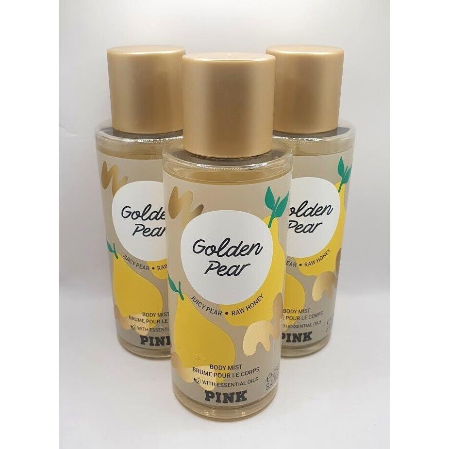 Victoria`s Secret Golden Pear Body Mist 8.4 OZ Set OF 3