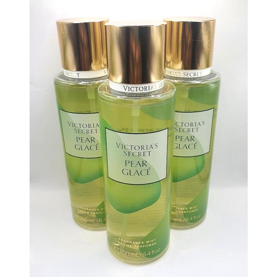 Victoria`s Secret Pear Glace Body Mist 8.4 FL OZ Limited Edition Set OF 3