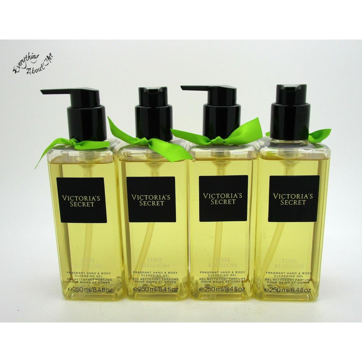 Victoria`s Secret Fragrant Hand Body Cleansing Gel Lime Blossom 8.4 oz Lot of 4