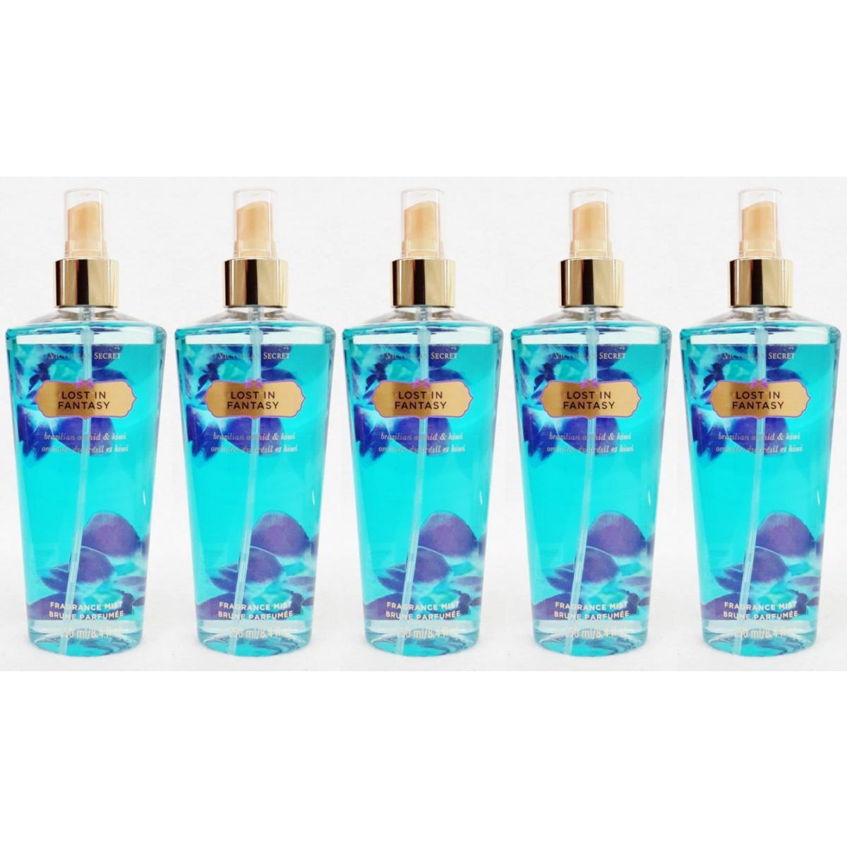 5 Victoria`s Secret Lost IN Fantasy Orchid Kiwi Fragrance Mist Body Spray 8.4 oz