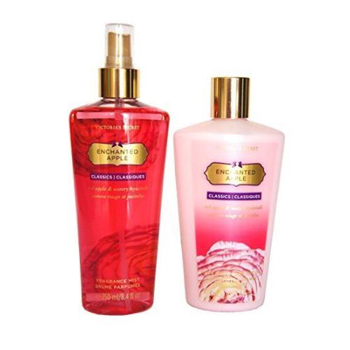 2pc Victoria`s Secret Enchanted Apple Fragrance Mist Body Lotion Set