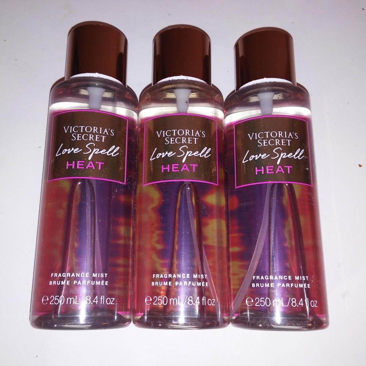 Set of 3 Victoria Secret Fragrance Mist Body Spray Love Spell Heat Full Size