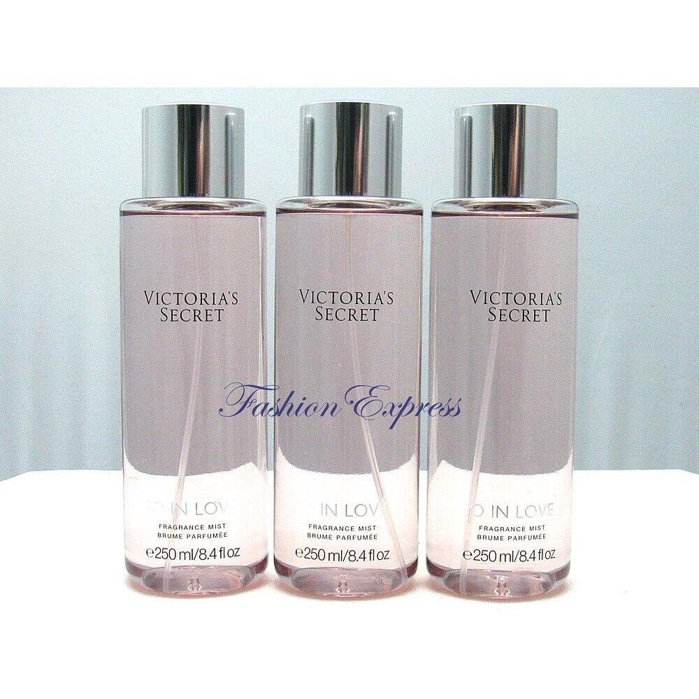 Victoria`s Secret SO IN Love Body Mist Spray 8.4 FL OZ Lot OF 3 Pcs