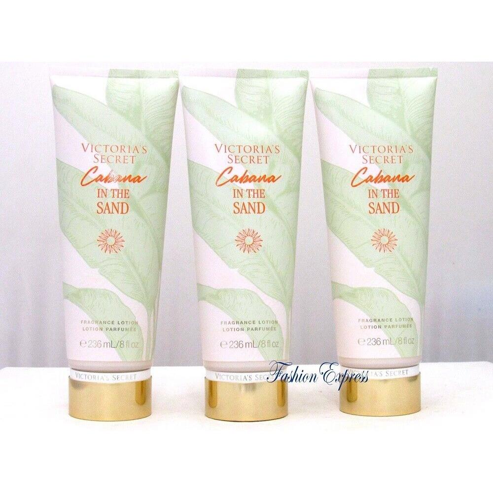 Victoria`s Secret Cabana IN The Sand Body Lotion 8 FL OZ Lot OF 3 Pcs