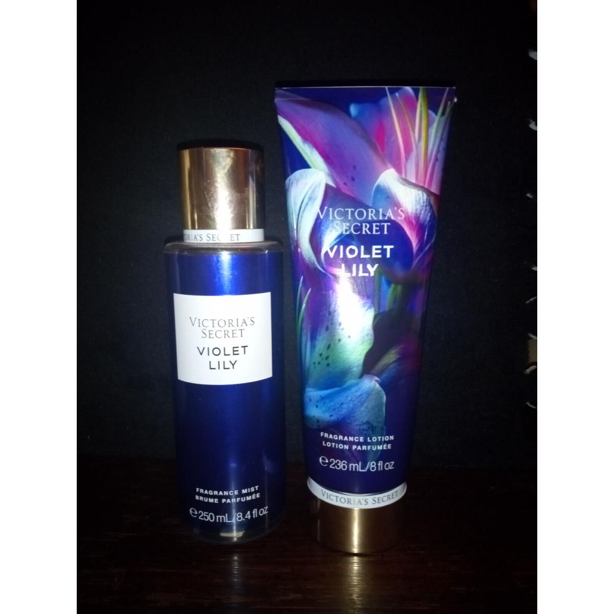 Set Of Victoria`s Secret Violet Lily Fragrance Mist Body Cream