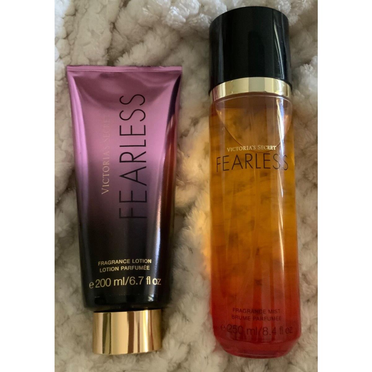 Victoria`s Secret Fearless Fragrance Mist 8.4 Oz and Lotion 6.7 oz