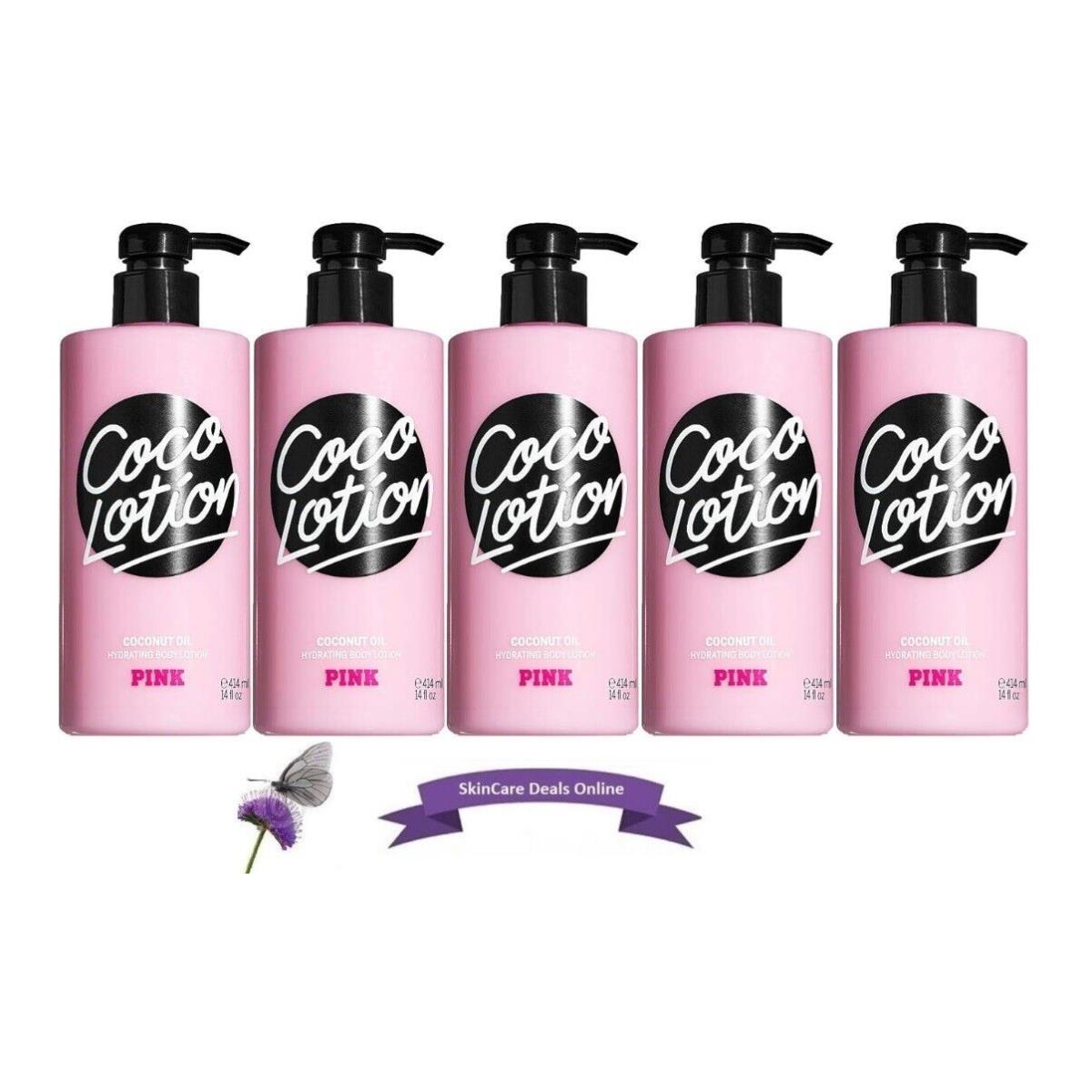 Victoria`s Secret Pink Coco Lotion Hydrating Body Lotion 14 Fl Oz - Lot of 5