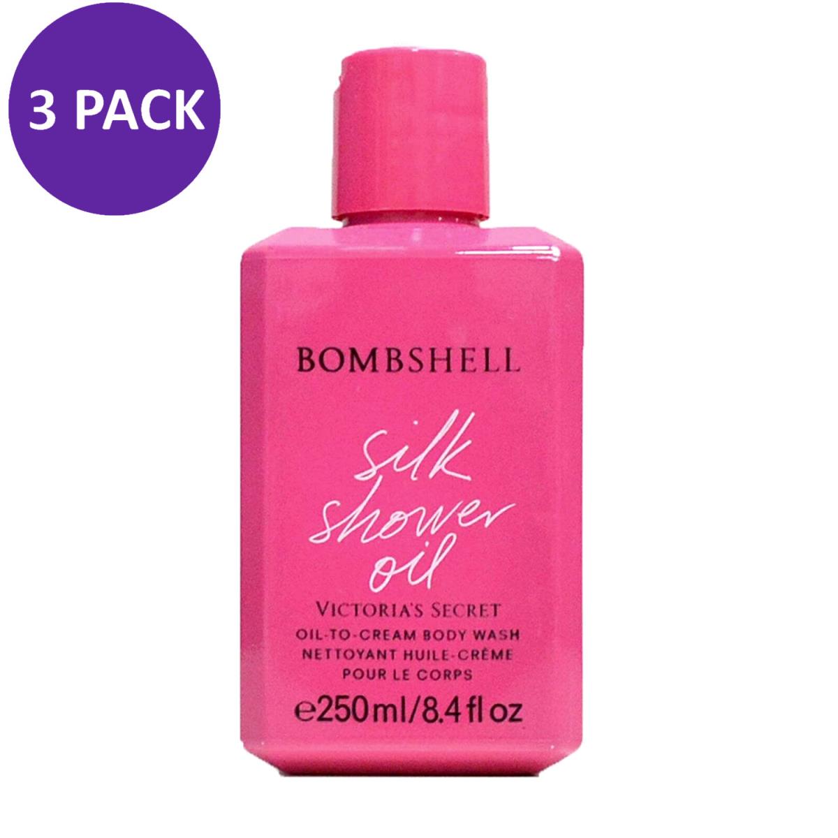 Victoria`s Secret Bombshell Silk Shower Oil Body Wash 8.4 oz 250 ml 3 Pack