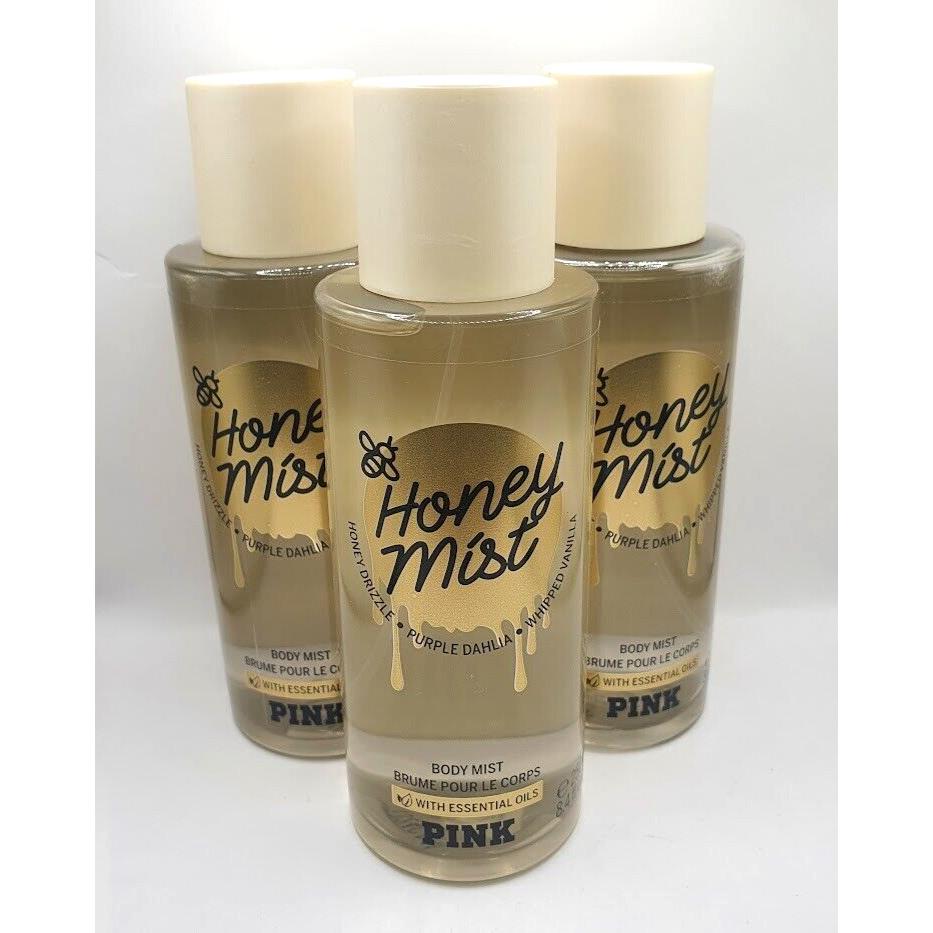 Victoria`s Secret Pink Honey Body Mist 8.4 FL OZ Set OF 3