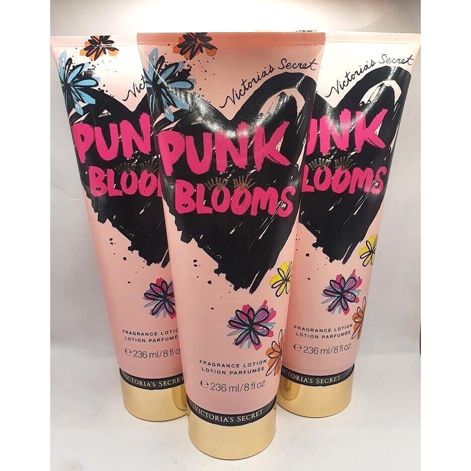 Victoria`s Secret Punk Blooms Body Lotion 8.0 FL OZ Set OF 3