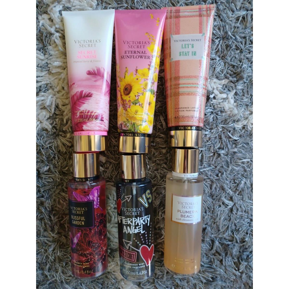 Victoria`s Secret VS 6pc Mixed Floral/fruity Beauty Lot Mist Lotion