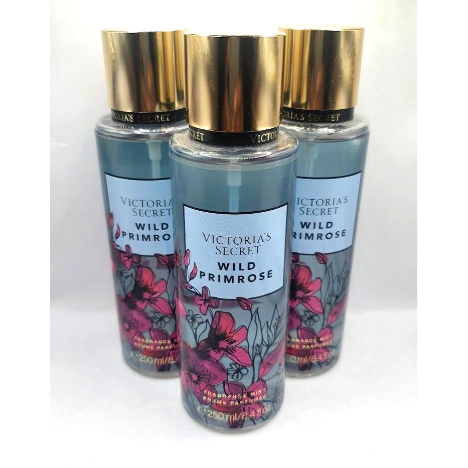 Victoria`s Secret Wild Primrose Body Mist 8.4 FL OZ Limited Edition Set OF 3