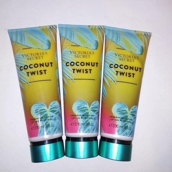 Set of 3 Victoria Secret Fragrance Lotion Coconut Twist Full Size 8oz Each