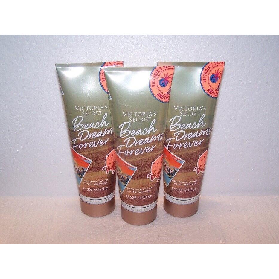 Victoria`s Secret Beach Dreams Forever Fragrance Lotion Coconut Warm Sands x3