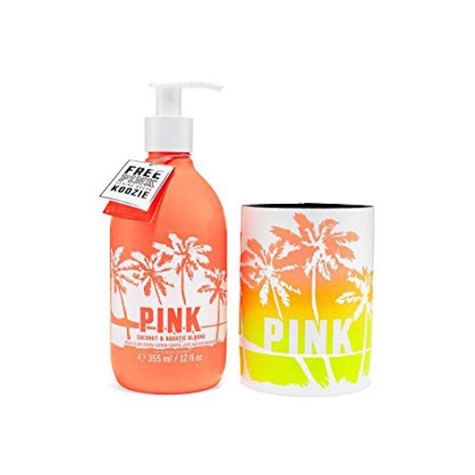 Victorias Secret Pink Coconut Aquatic Bloom Lotion Koozie Limited ED 12 oz