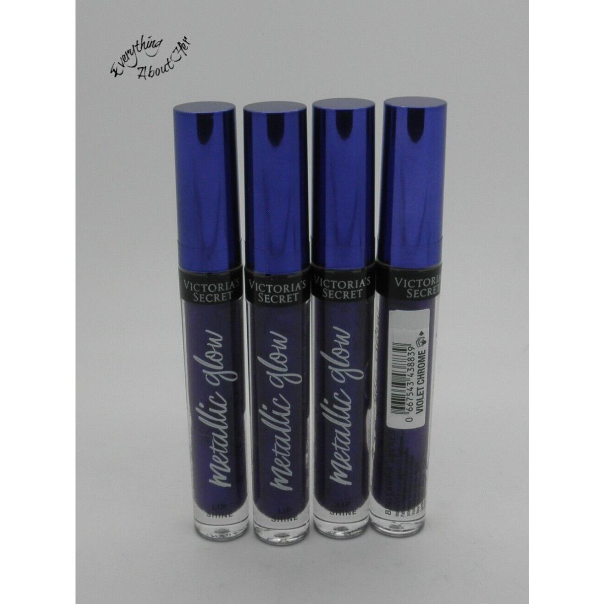 Victoria`s Secret Metallic Glow Lip Shine - Shade: Violet Chrome - Lot of 4