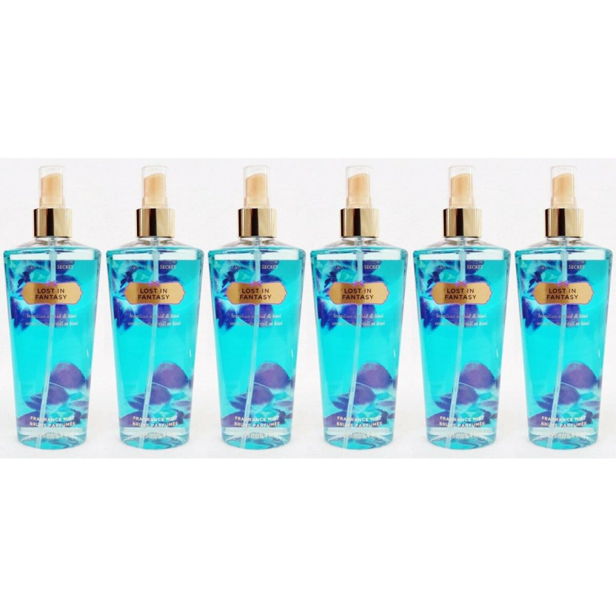 6 Victoria`s Secret Lost IN Fantasy Orchid Kiwi Fragrance Mist Body Spray 8.4 oz