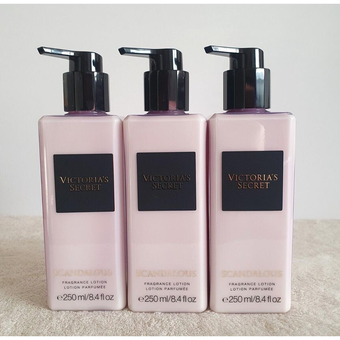 3 Pc Victoria`s Secret Scandalous Fragrance Lotion 250 ml / 8.4 oz Set