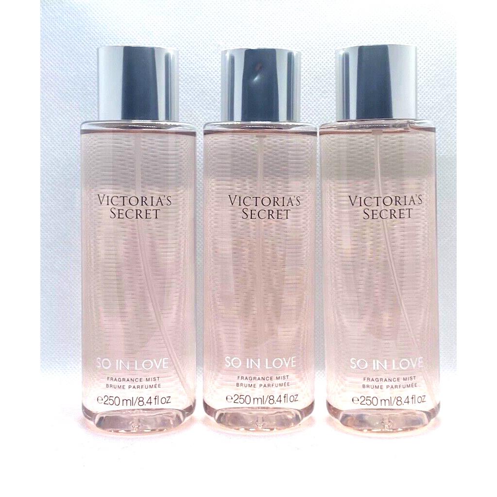 Victoria`s Secret SO IN Love Body Mist 8.4FL OZ Set OF 3