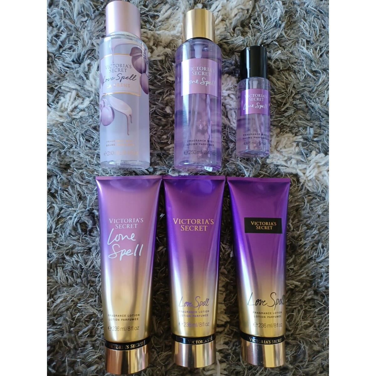 Victoria`s Secret VS 6pc Love Spell Mist Lotion Set