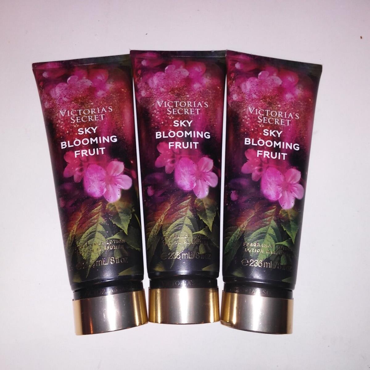 Set of 3 Victoria Secret Lotion Fragrant Sky Blooming Fruit Full Size 8oz Each