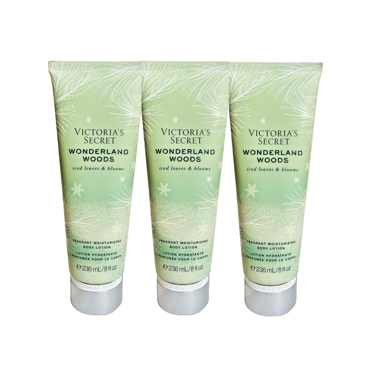 3 Victoria`s Secret Fragrant Moisturizing Body Lotion Wonderland Woods 8 OZ