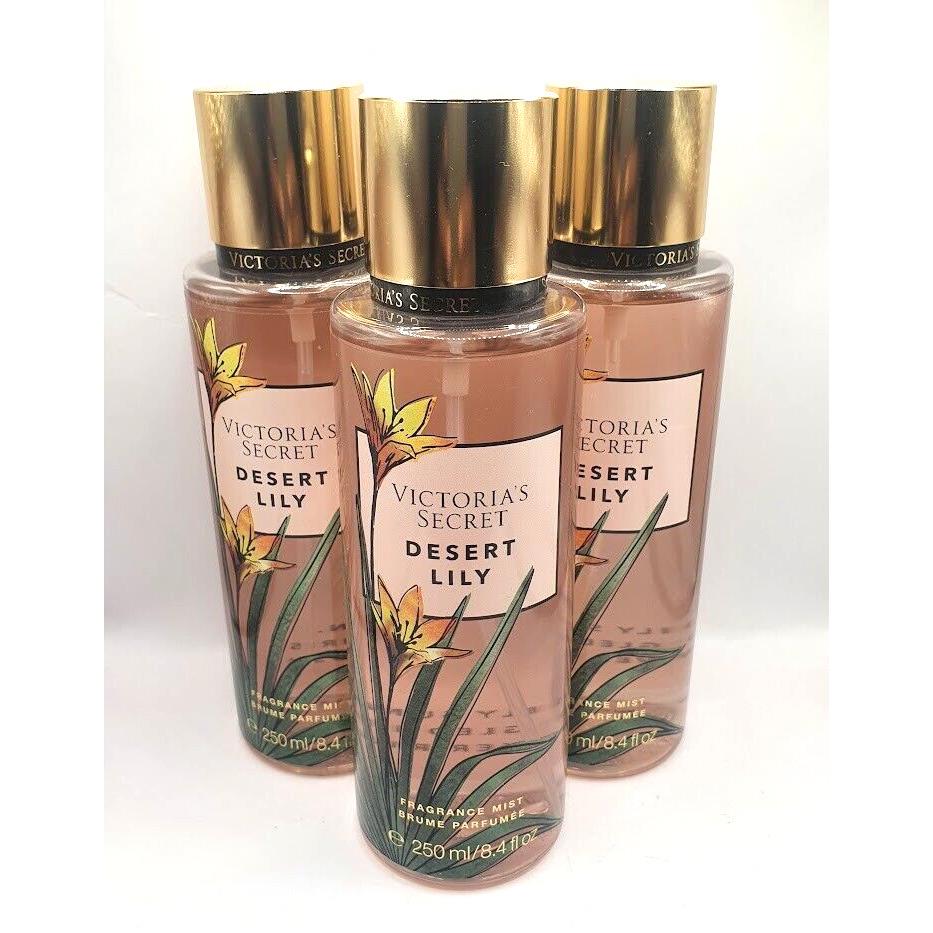 Victoria`s Secret Desert Lily Body Mist 8.4 FL OZ Limited Edition Set OF 3