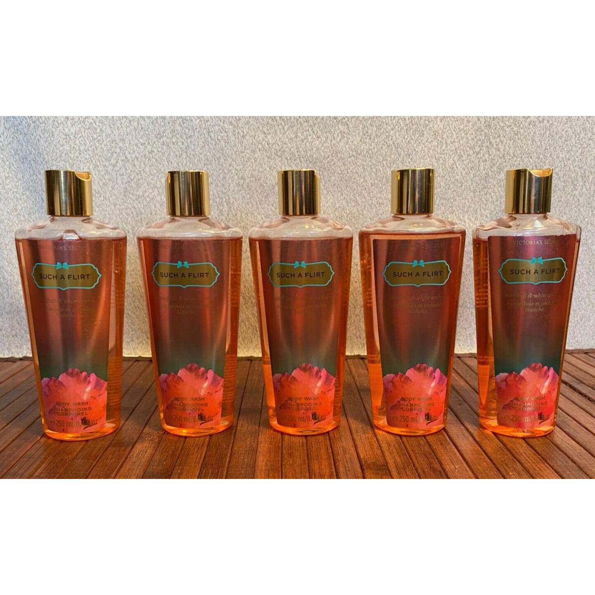 Victoria`s Secret Such A Flirt Bodywash 5 Bottle-8.4floz/250ml Each