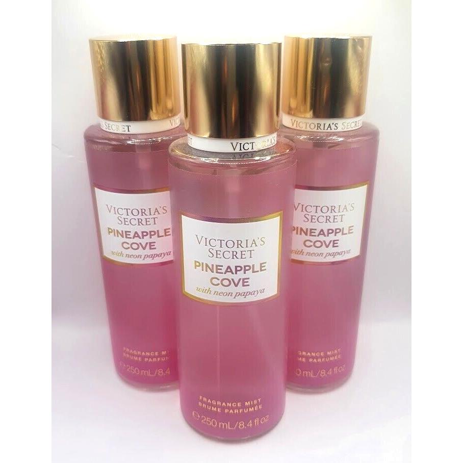 Victoria`s Secret Pineapple Cove Body Mist 8.4 FL OZ Set OF 3