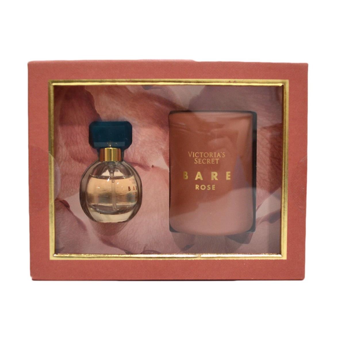 Victoria`s Secret Bare Rose Mini Perfume Candle Gift Set Eau De Parfum Edp