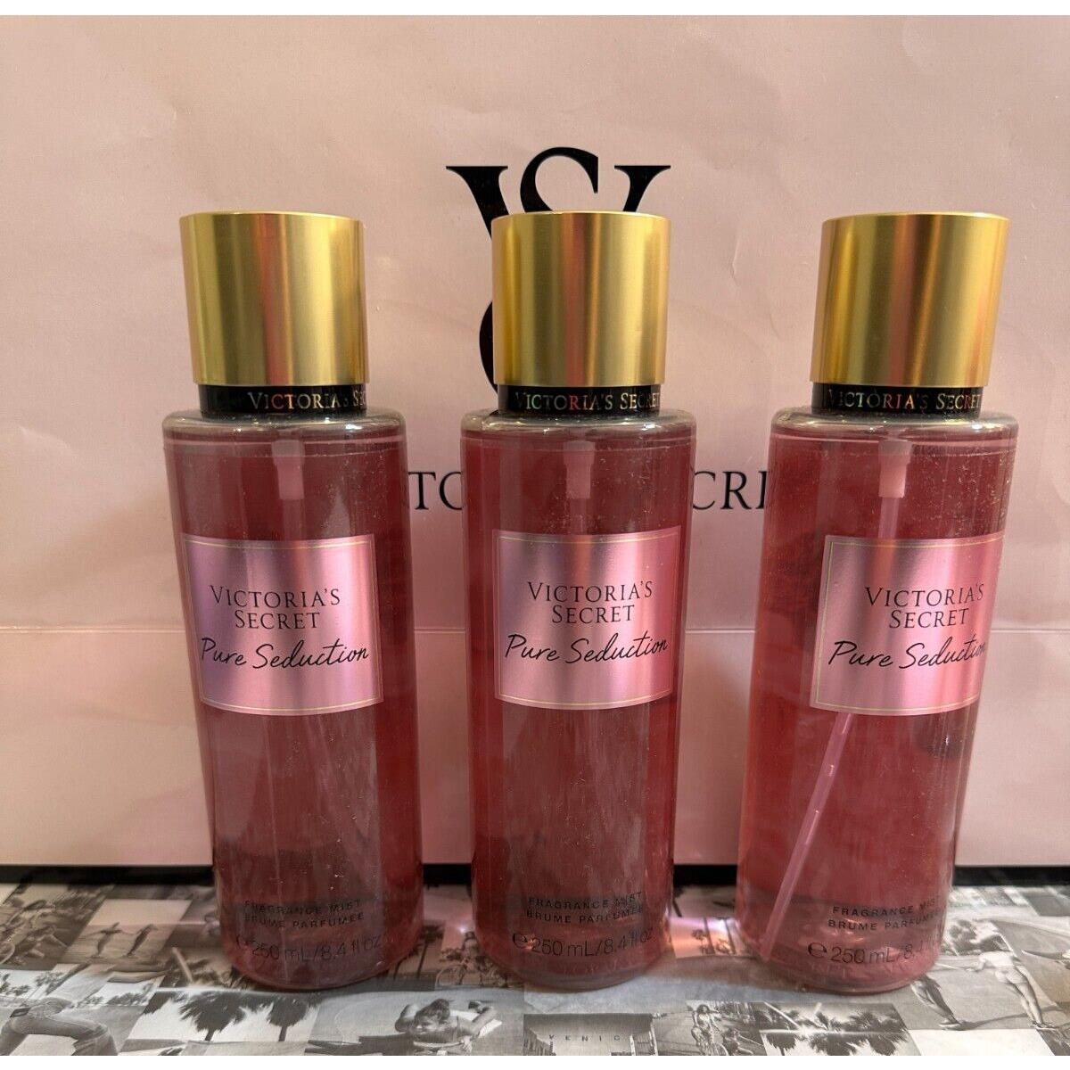 3 Popular Victoria`s Secret Pure Seduction Body Mist Perfume 8.4 Fl. oz 250ml