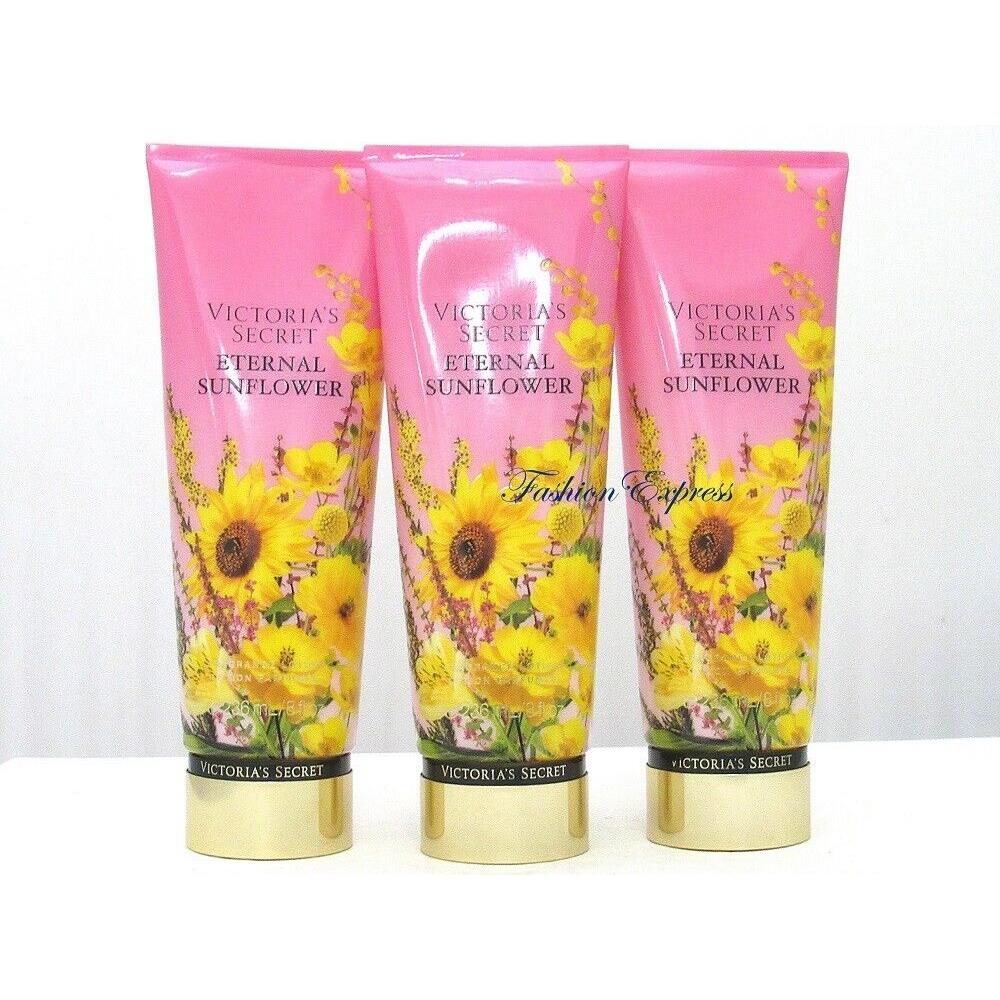 Victoria`s Secret Eternal Sunflower Body Lotion 8 FL OZ Lot OF 3 Pcs