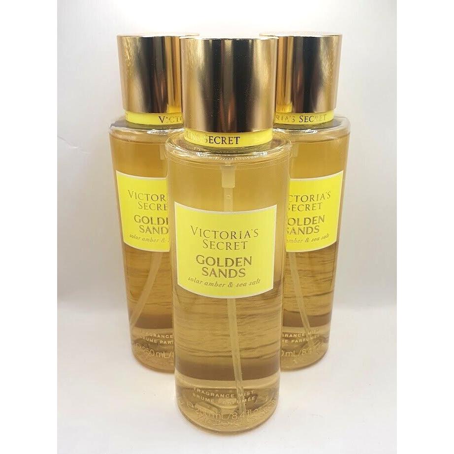 Victoria`s Secret Golden Sands Body Mist 8.4 FL OZ Set OF 3