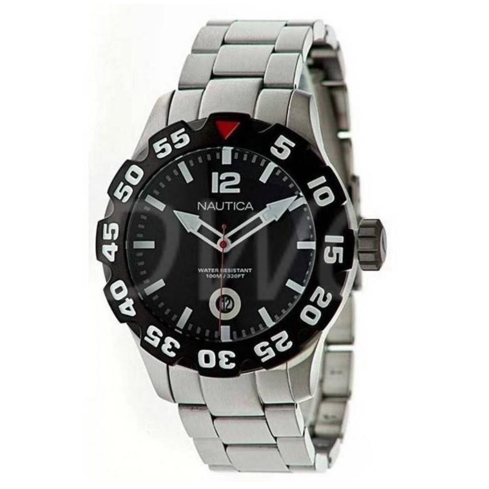 Nautica Black Dial Stainless Steel N18622G Men`s Watch