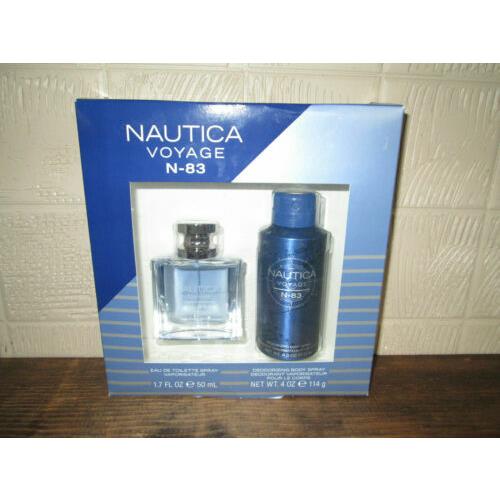 Nautica Voyage N-83 Gift Set 1.7fl oz Cologne Spray 4oz Body Spray For Men