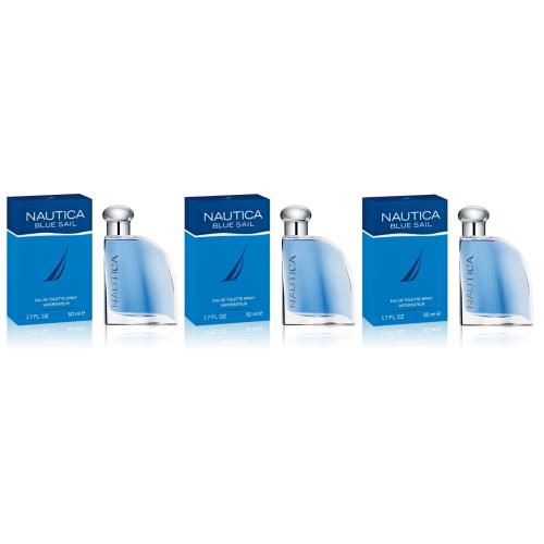 Nautica Blue Sail Eau De Toilette Spray 1.6 oz 3 Pack