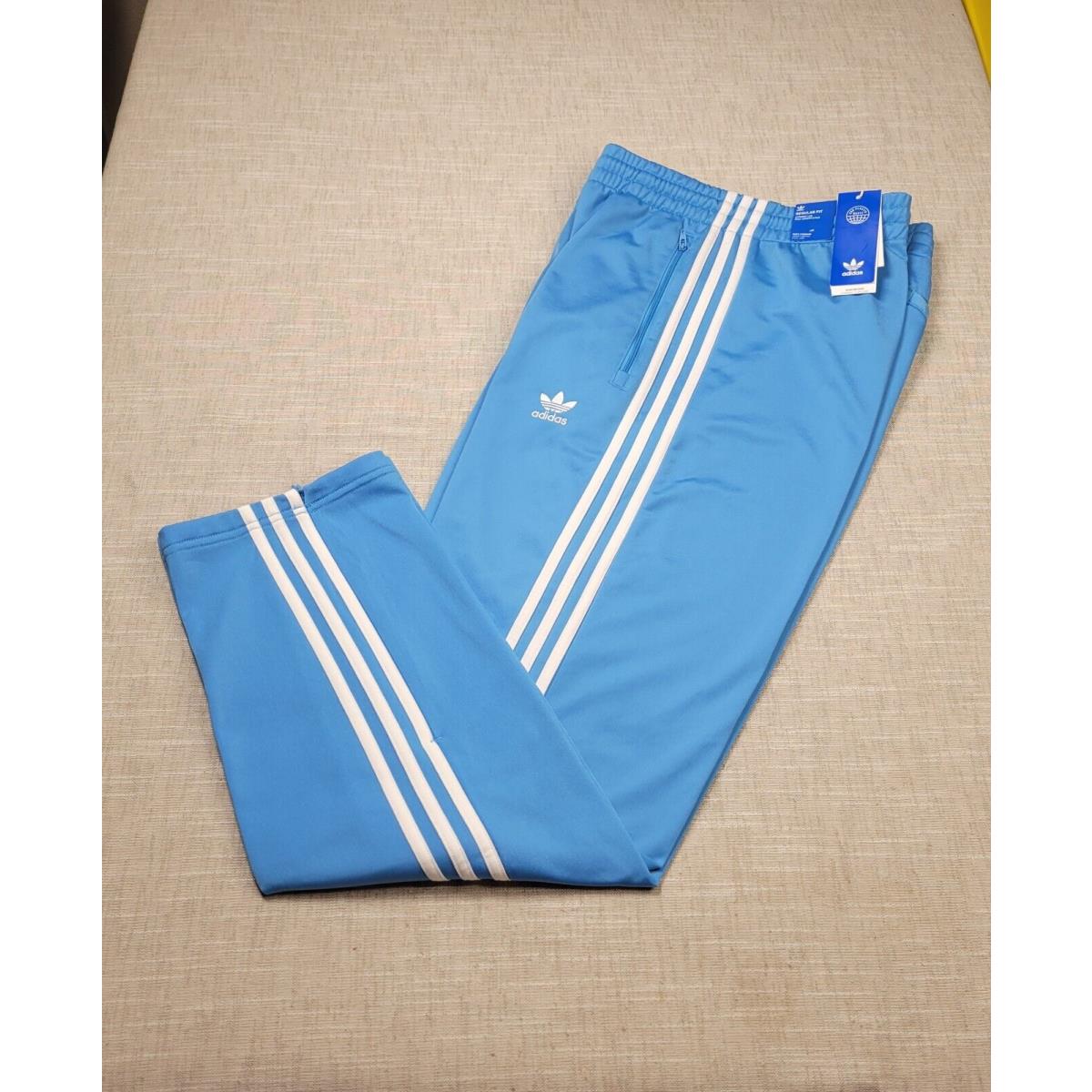 Adidas Firebird Track Pants Large Mens Light Blue White Sky Rush Straight Leg