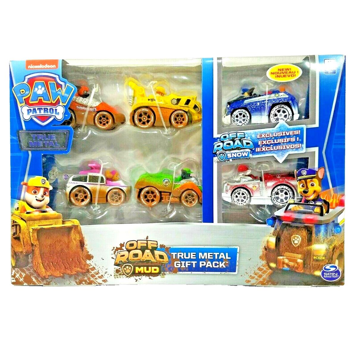 Paw Patrol Off Road Mud and Snow True Metal Boxed Set of 6 Spin Master Vhtf