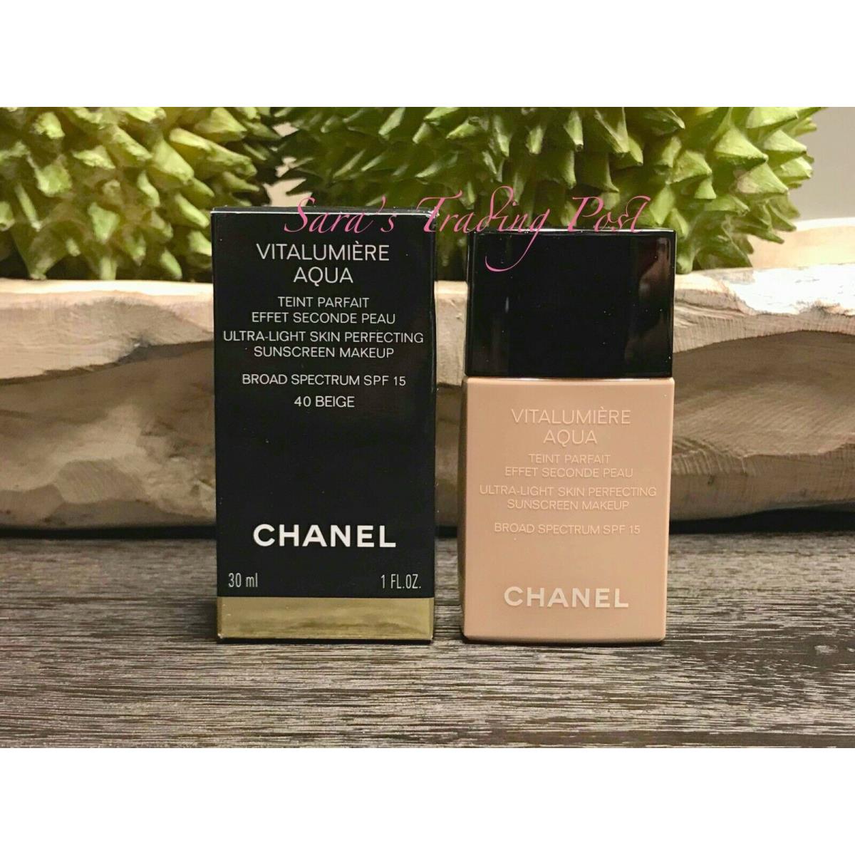 1 Chanel Vitalumiere Aqua Teint Ultra Light Foundation Makeup SPF15 1oz + 2023