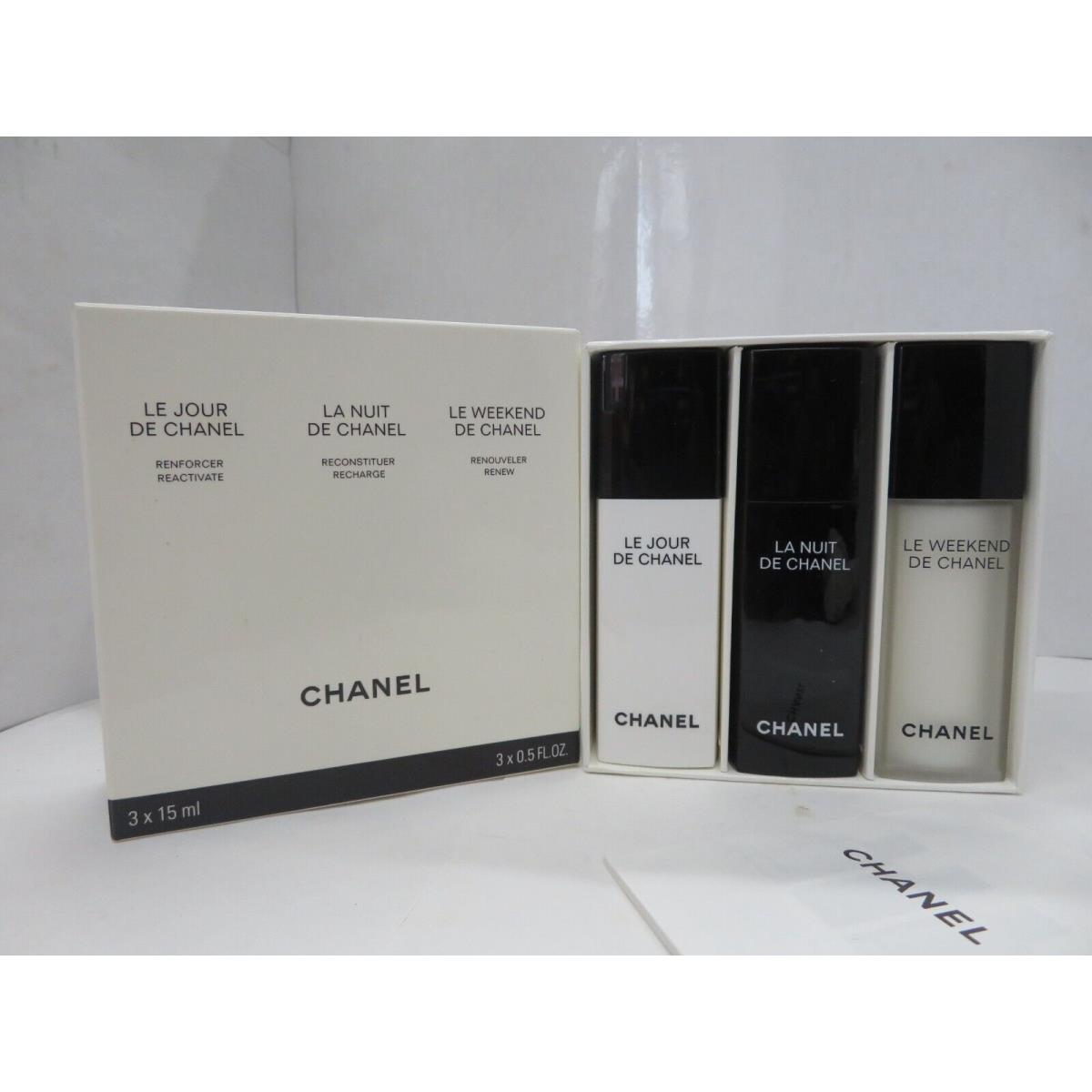 Chanel LE Jour LA Nuit LE Weekend Reactivate Recharge Renew-3 Pc Kit -3 x 0.5 oz