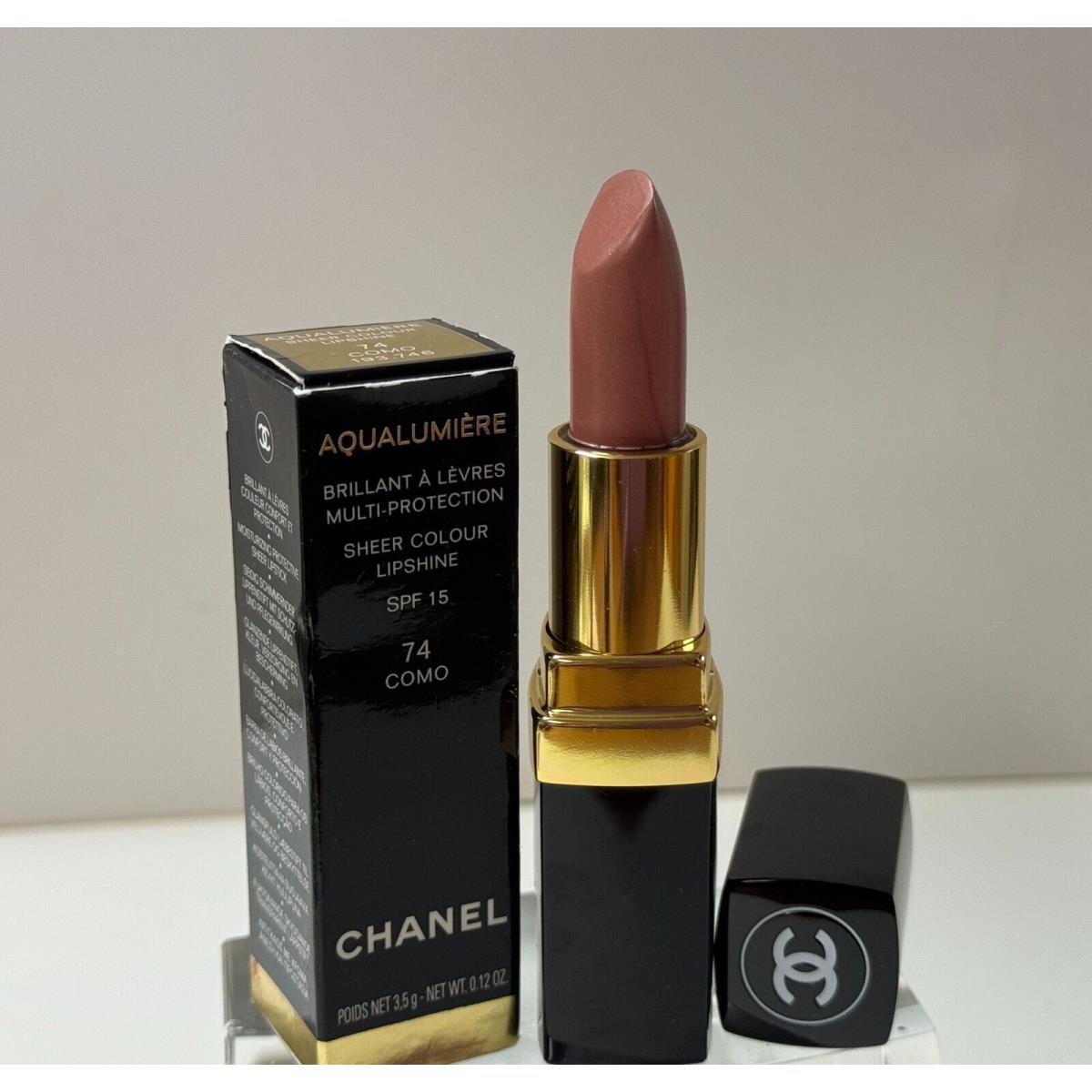 1 x Como 74 Chanel Aqualumiere Sheer Colour Lipshine Spf 15