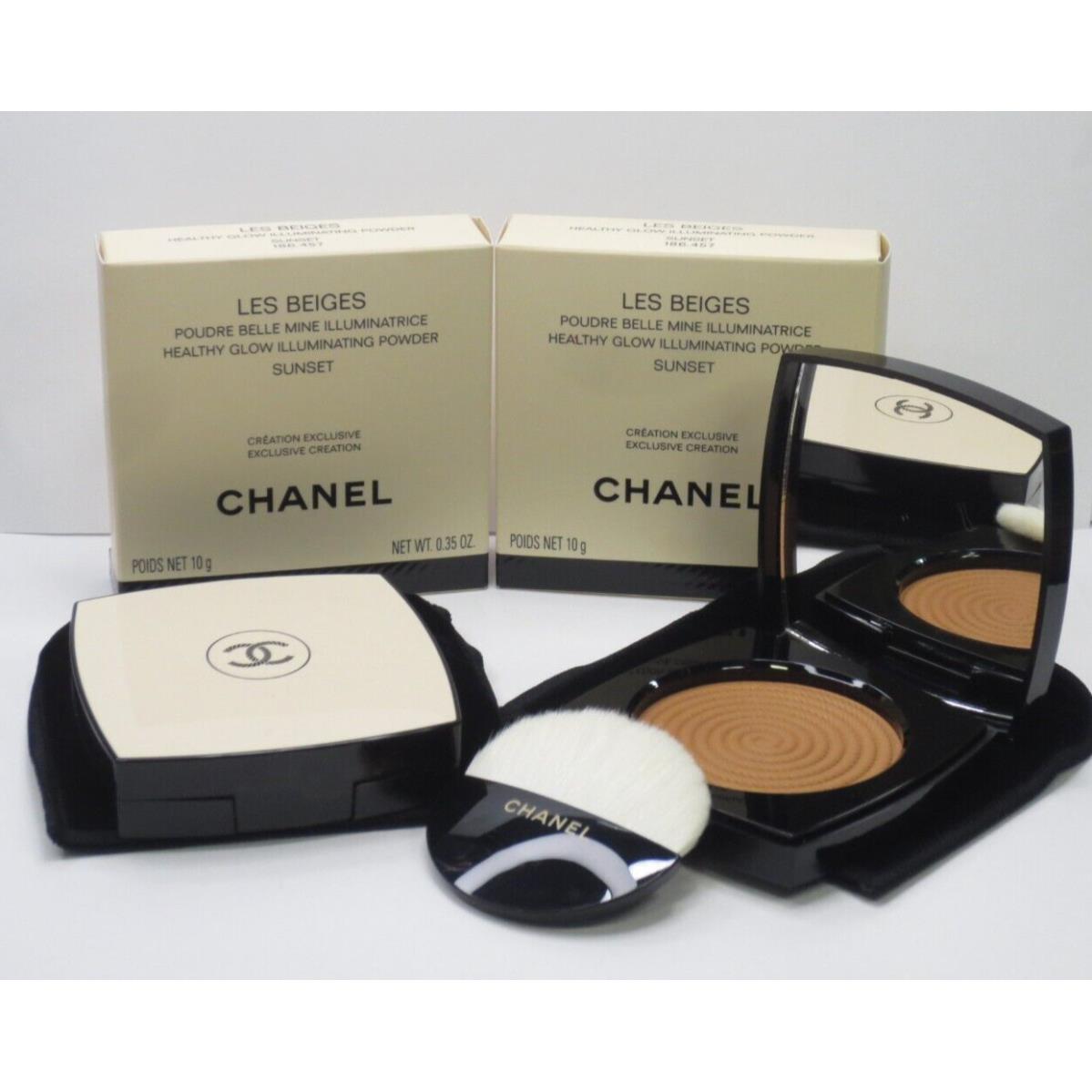 Chanel Les Beiges Healthy Glow Illuminating Powder Sunset 0.35 OZ Boxed Lot 2