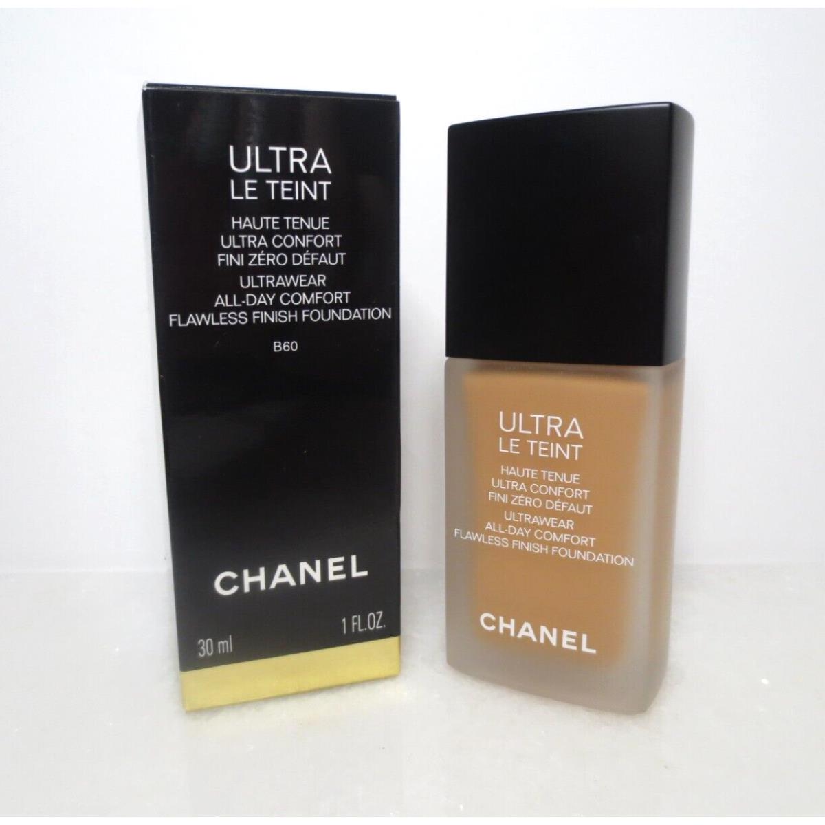 Chanel Ultra LE Teint All Day Comfort Flawless Finish Foundation B60 1 OZ Boxed