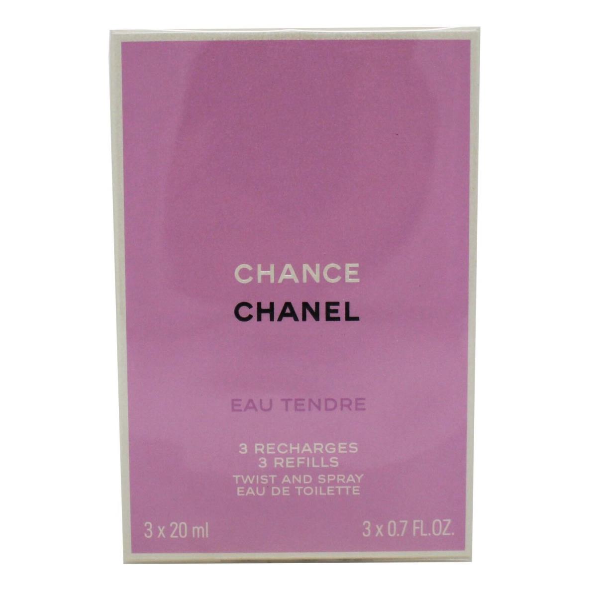 Chanel Chance Eau Tendre Eau de Toilette Twist and Spray 3 X .7 Ounce
