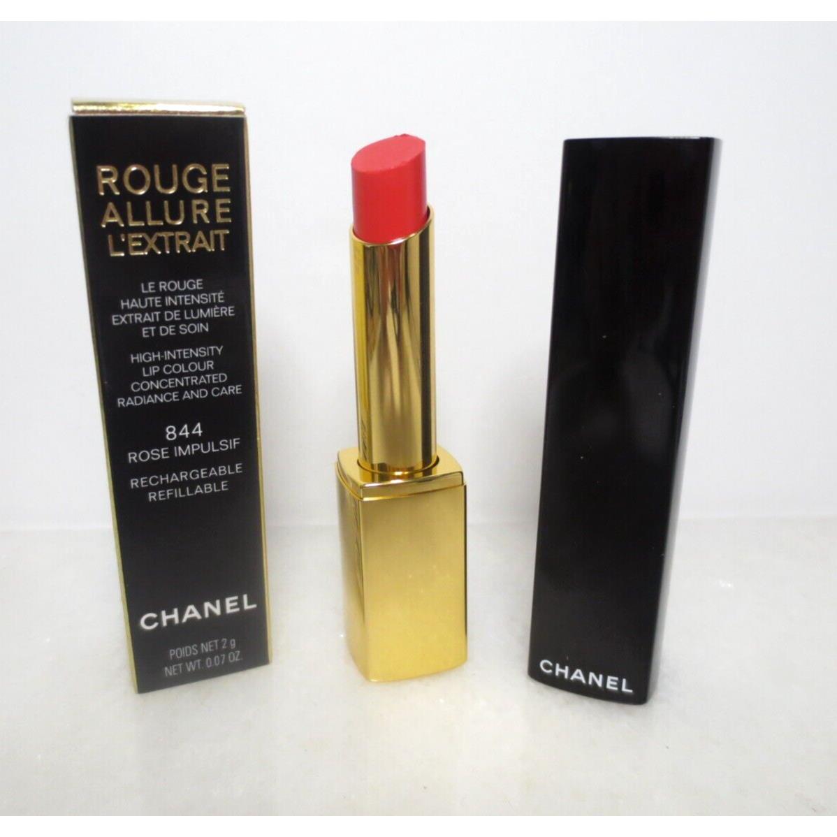 Chanel Rouge Allure L Extrait Lip Colour 844 Rose Impulsif Refillable 0.07OZ