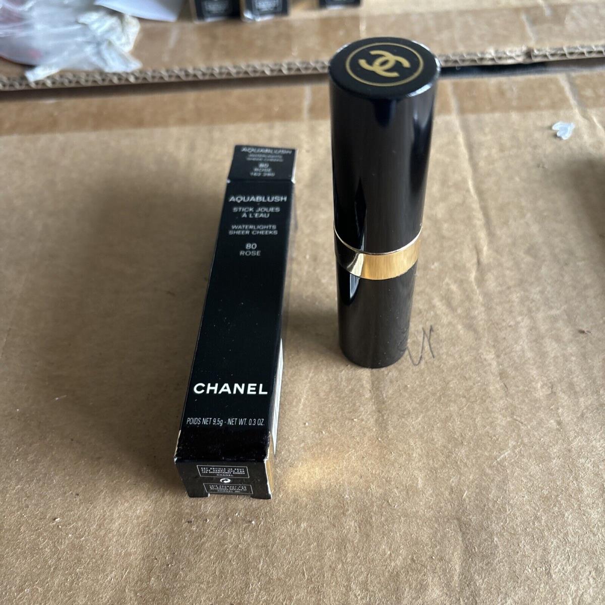 Chanel Aquablush Stick Water Lights Sheer Cheeks 80 Rose .3 Oz. 9.5 G